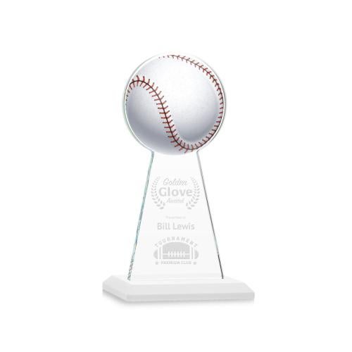 Recognition Awards - Crystal Awards - Edenwood Baseball VividPrint/Etch Award - White
