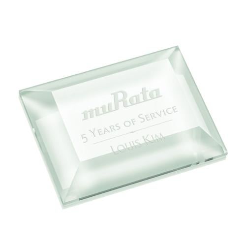 Recognition Awards - Crystal Awards - Crystal Paperweights - Claughton Paperweight - Deep Etch