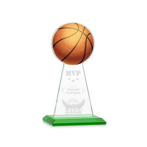Recognition Awards - Crystal Awards - Edenwood Basketball Award - Green
