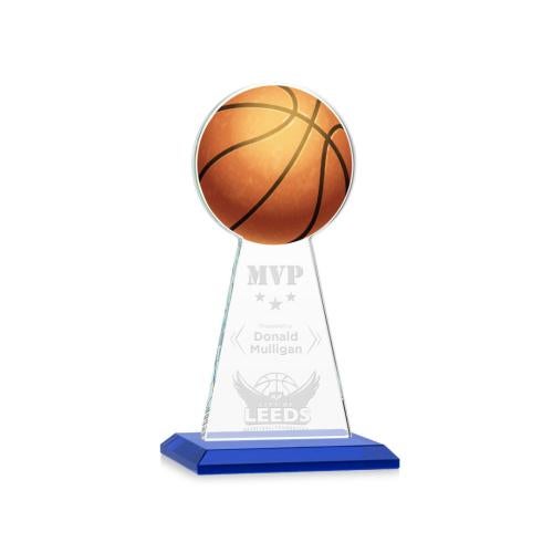 Recognition Awards - Crystal Awards - Edenwood Basketball Award - Blue