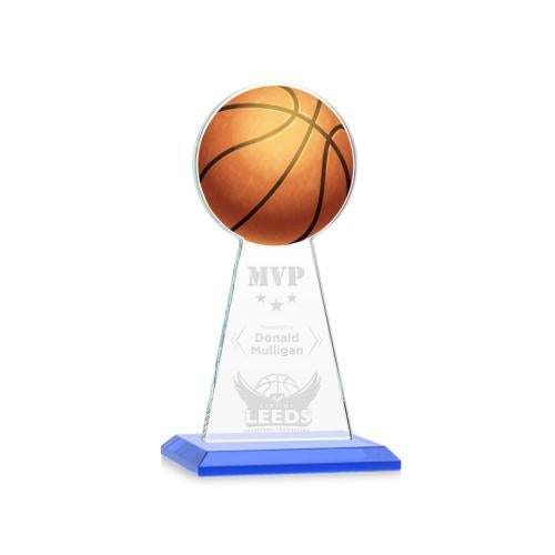 Recognition Awards - Crystal Awards - Edenwood Basketball Award - Sky Blue