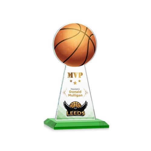 Recognition Awards - Crystal Awards - Edenwood Basketball VividPrint™ Award - Green