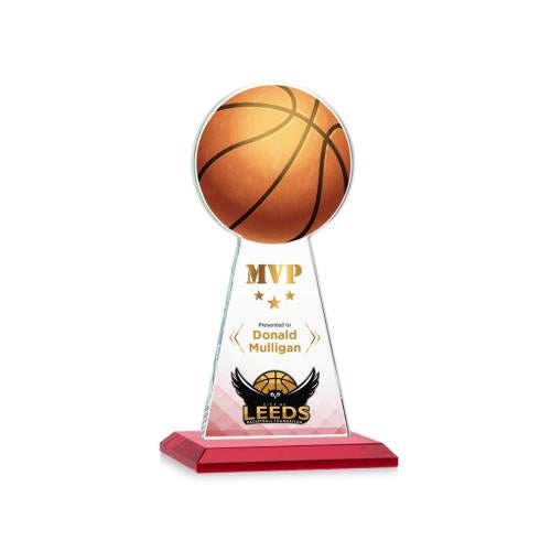 Recognition Awards - Crystal Awards - Edenwood Basketball VividPrint™ Award - Red