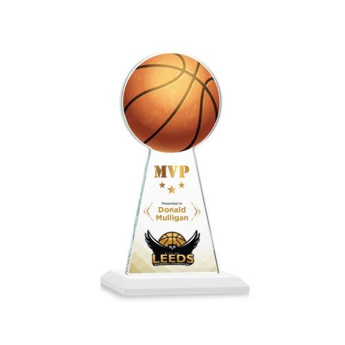 Recognition Awards - Crystal Awards - Edenwood Basketball VividPrint™ Award - White