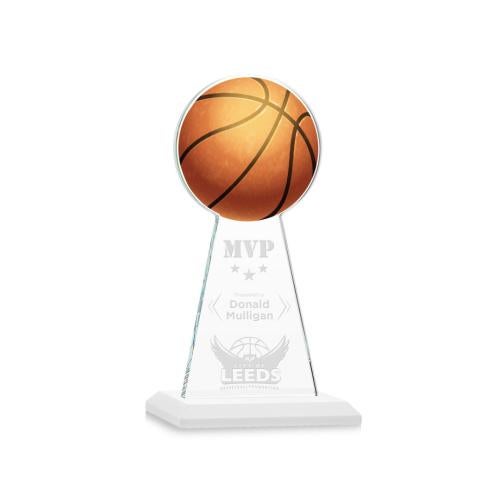 Recognition Awards - Crystal Awards - Edenwood Basketball VividPrint/Etch Award - White