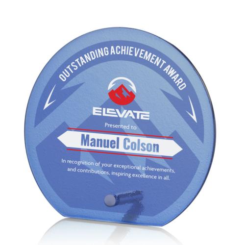 Recognition Awards - Glass Awards - Atchison Circle VividPrint™ Award - Silver