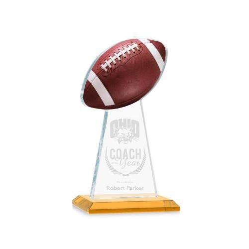 Recognition Awards - Crystal Awards - Edenwood Football Award - Amber