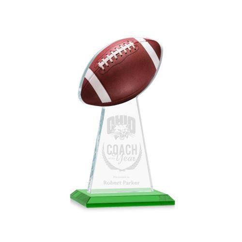 Recognition Awards - Crystal Awards - Edenwood Football Award - Green