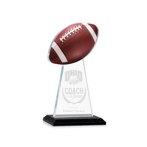 Recognition Awards - Crystal Awards - Edenwood Football Award - Black