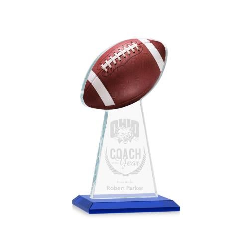 Recognition Awards - Crystal Awards - Edenwood Football Award - Blue