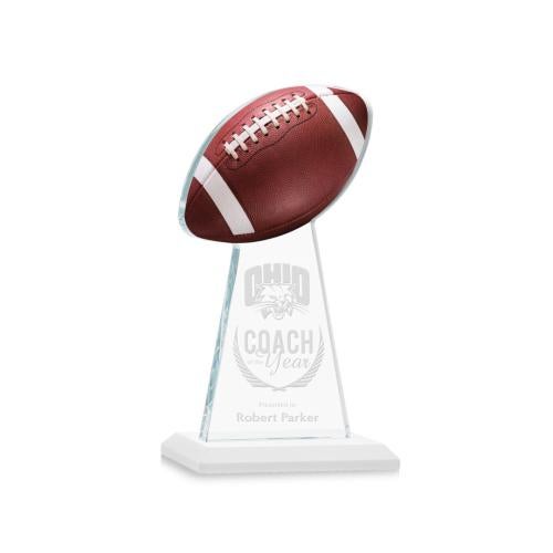 Recognition Awards - Crystal Awards - Edenwood Football Award - White