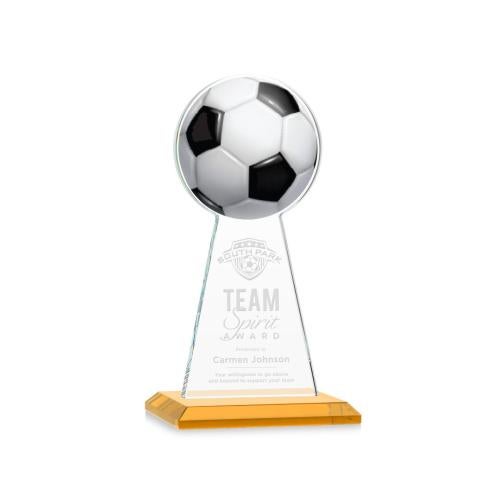 Recognition Awards - Crystal Awards - Edenwood Soccer Award - Amber