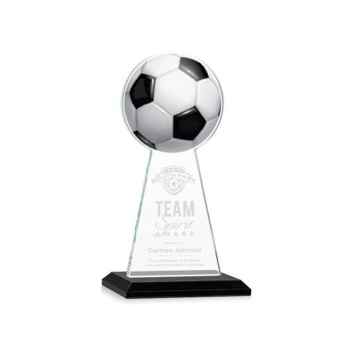 Recognition Awards - Crystal Awards - Edenwood Soccer Award - Black