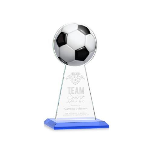Recognition Awards - Crystal Awards - Edenwood Soccer Award - Sky Blue