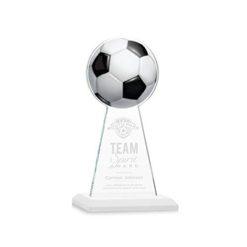Recognition Awards - Crystal Awards - Edenwood Soccer Award - White