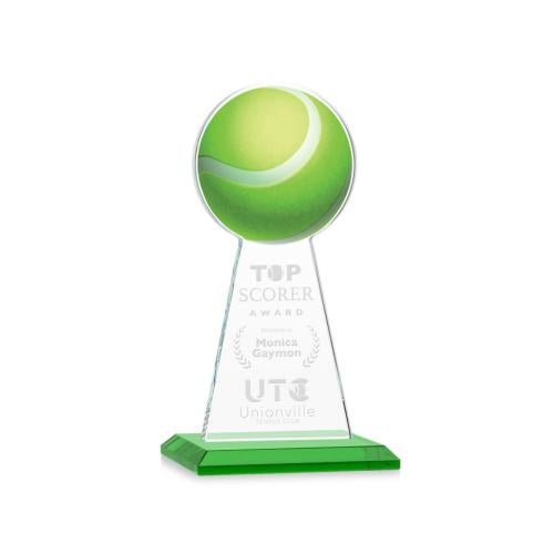 Recognition Awards - Crystal Awards - Edenwood Tennis Award - Green