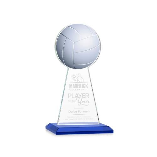 Recognition Awards - Crystal Awards - Edenwood Volleyball Award - Blue