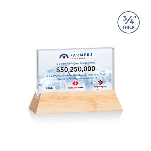 Recognition Awards - Crystal Awards - Walkerton VividPrint™ Award - Starfire/Bamboo (Horiz)