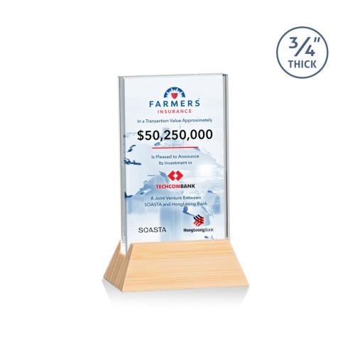 Recognition Awards - Crystal Awards - Walkerton VividPrint™ Award - Starfire/Bamboo (Vert)