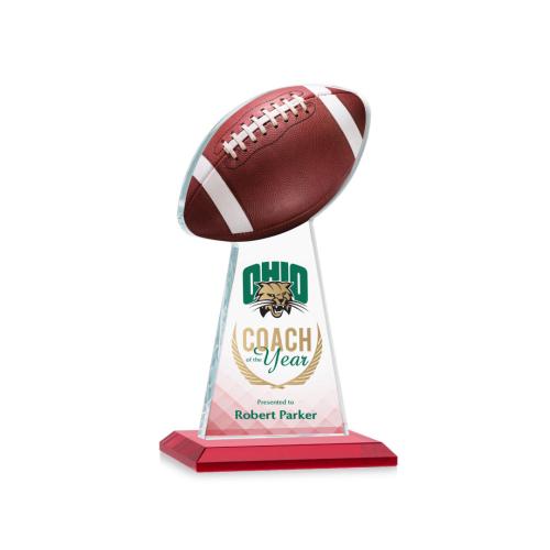 Recognition Awards - Crystal Awards - Edenwood Football VividPrint™ Award - Red