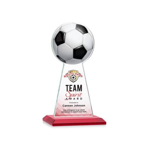 Recognition Awards - Crystal Awards - Edenwood Soccer VividPrint™ Award - Red