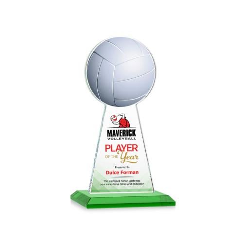 Recognition Awards - Crystal Awards - Edenwood Volleyball VividPrint™ Award - Green