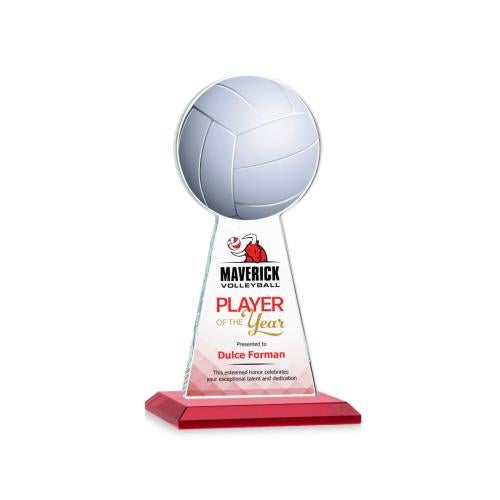 Recognition Awards - Crystal Awards - Edenwood Volleyball VividPrint™ Award - Red