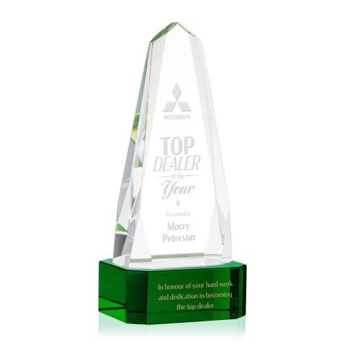 Recognition Awards - Crystal Awards - Geneva Award on Base - Green