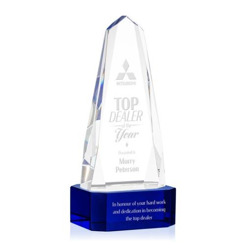 Recognition Awards - Crystal Awards - Geneva Award on Base - Blue