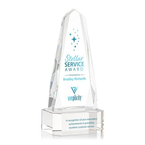 Recognition Awards - Crystal Awards - Geneva VividPrint™ Award on Base - Clear