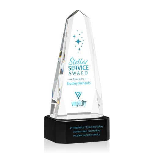 Recognition Awards - Crystal Awards - Geneva VividPrint™ Award on Base - Black