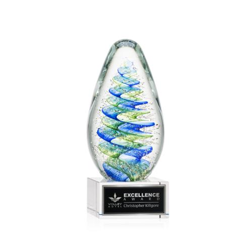 Recognition Awards - Glass Awards - Art Glass Awards - Jezebel Award on Hancock Base - Clear