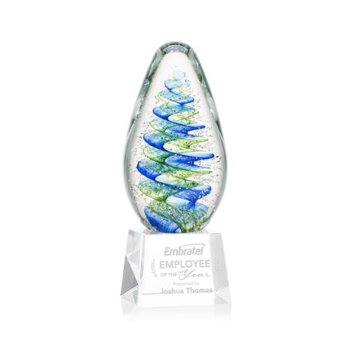 Recognition Awards - Glass Awards - Art Glass Awards - Jezebel Award on Robson Base - Clear