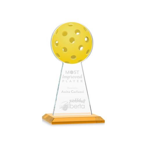 Recognition Awards - Crystal Awards - Edenwood Pickleball Award - Amber