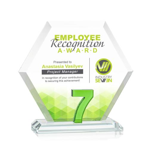 Recognition Awards - Crystal Awards - Riviera Milestone VividPrint&trade; Award - Green
