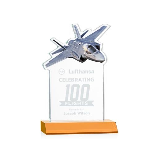 Recognition Awards - Crystal Awards - Top Gun VividPrint™/Etch Award - Amber