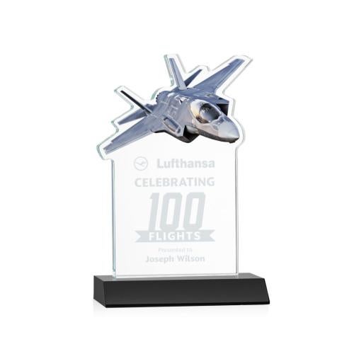 Recognition Awards - Crystal Awards - Top Gun VividPrint™/Etch Award - Black