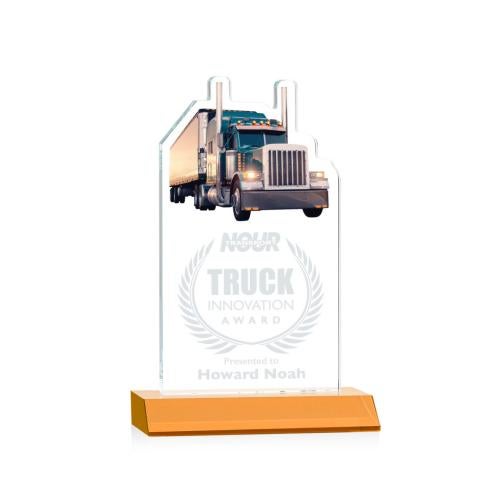 Recognition Awards - Crystal Awards - Longhaul VividPrint™/Etch Award - Amber