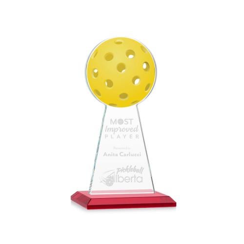 Recognition Awards - Crystal Awards - Edenwood Pickleball VividPrint/Etch Award - Red