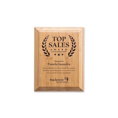 Recognition Awards - Sustainable Awards - Bamboo Engraved Plaque