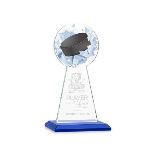 Recognition Awards - Crystal Awards - Edenwood Hockey Award - Blue