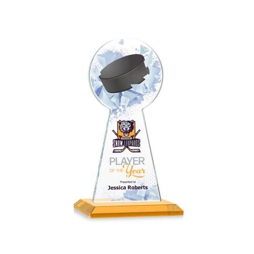 Recognition Awards - Crystal Awards - Edenwood Hockey VividPrint&trade; Award - Amber