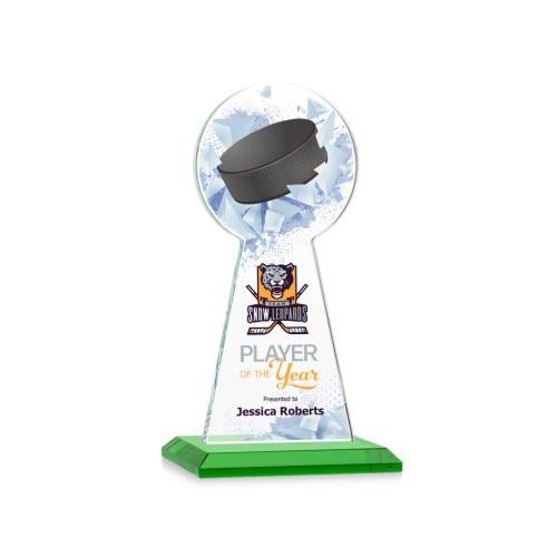 Recognition Awards - Crystal Awards - Edenwood Hockey VividPrint&trade; Award - Green
