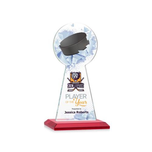 Recognition Awards - Crystal Awards - Edenwood Hockey VividPrint&trade; Award - Red