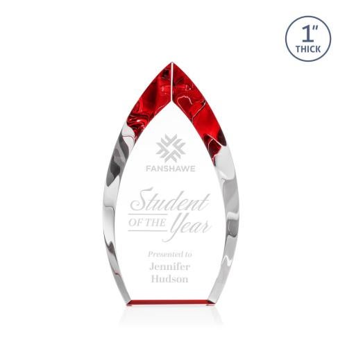 Recognition Awards - Crystal Awards - Marinello Award - Red