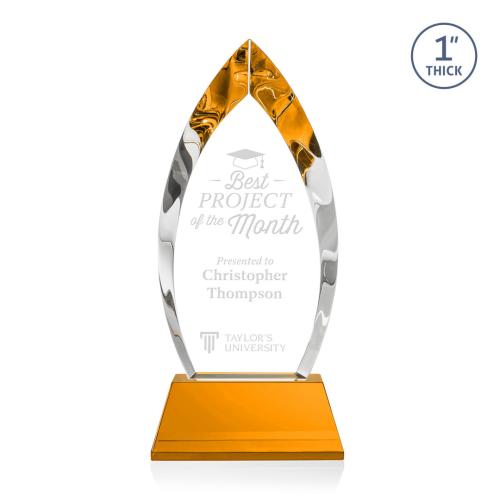 Recognition Awards - Crystal Awards - Marinello Award on Base - Amber