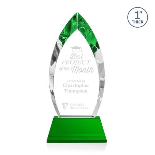 Recognition Awards - Crystal Awards - Marinello Award on Base - Green