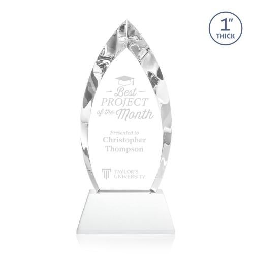 Recognition Awards - Crystal Awards - Marinello Award on Base - White