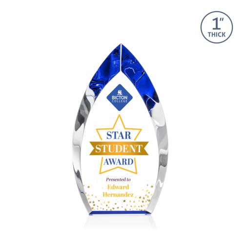 Recognition Awards - Crystal Awards - Marinello VividPrint™ Award - Blue
