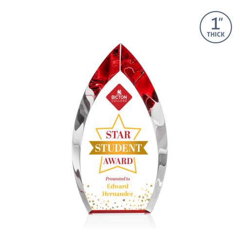 Recognition Awards - Crystal Awards - Marinello VividPrint™ Award - Red